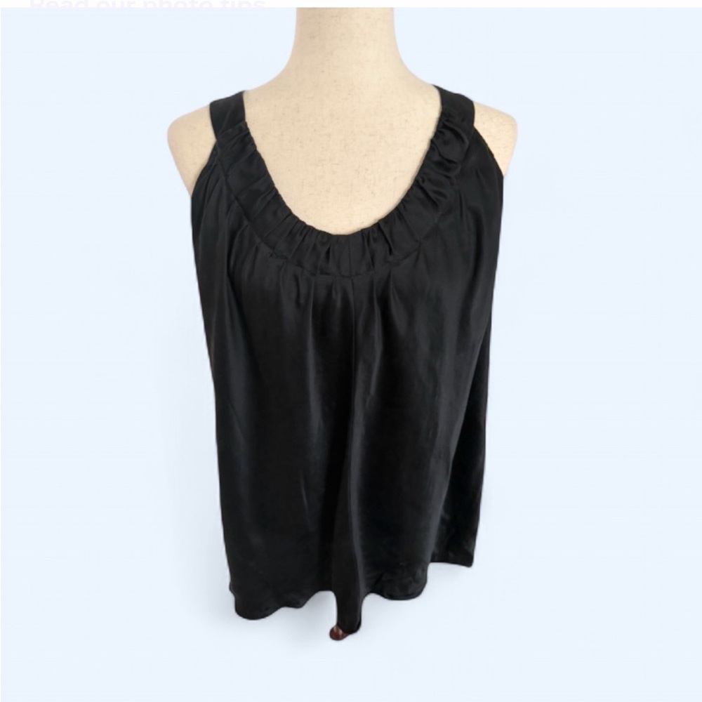 Vintage Y2K Nine West Black 100% Silk Halter Tank Plus Size 20W Going Out Top